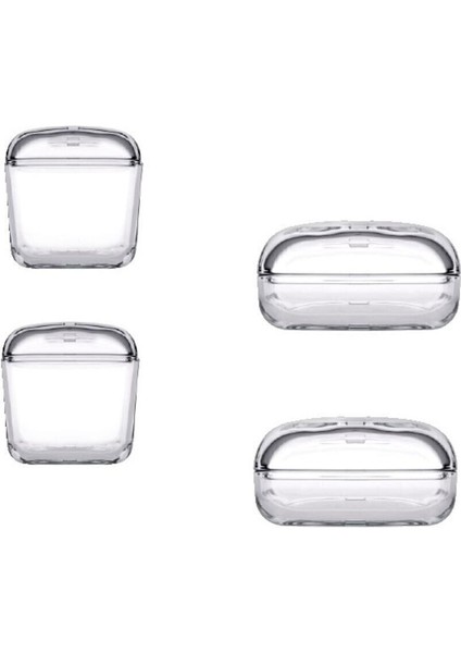 4'lü cam kapaklı saklama kabı seti, şeffaf ve kullanışlı, 4 parça