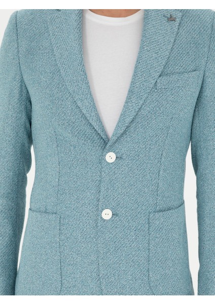 Erkek Aqua Slim Fit Keten Karışımlı Ceket 50284659-VR007