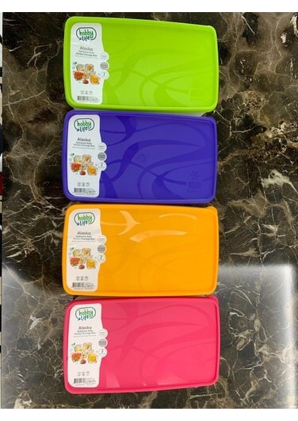 Turuncu 2L No Frost Saklama Kabı, 4'lü set, pratik ve şık mutfak çözümü