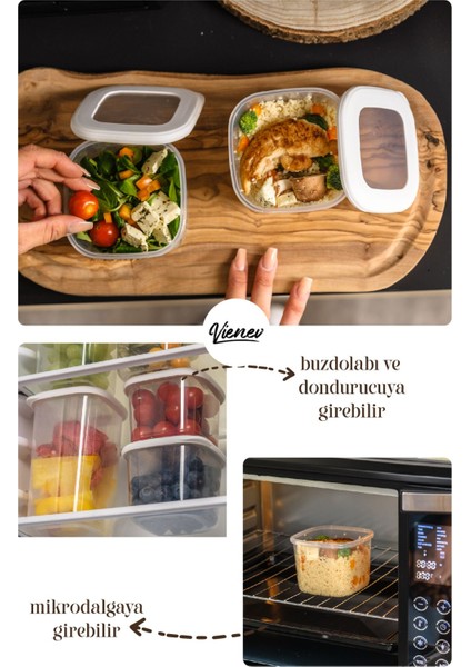 Renkli 12'li büyük boy plastik saklama kabı, 1,75 Litre, beyaz, etiketli, kare biçim fiyatları