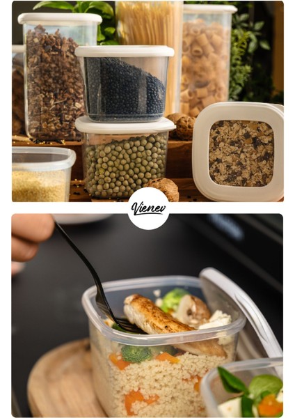 Renkli 12'li büyük boy plastik saklama kabı, 1,75 Litre, beyaz, etiketli, kare biçim indirimleri