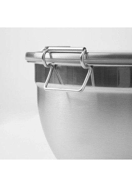 Paslanmaz Çelik Saklama Kabı Seti, 3'lü, Metalik Gri, Sağlam ve şık tasarım