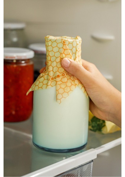 3'lü Balmumlu Saklama Kumaşı Seti, Renkli ve Yeniden Kullanılabilir, Sarı fiyatları