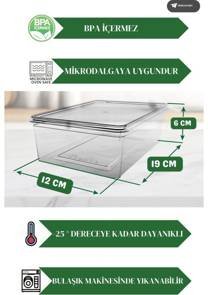 Şeffaf 20 adet 1 Litre Plastik Saklama Kabı, Derin Dondurucu Uyumlu, Beyaz fiyatları