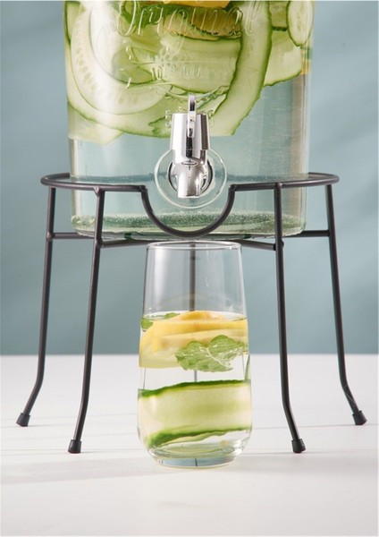 Kilner yuvarlak sebil ayaklı standı 5L cam şişe için, dayanıklı ve şık tasarım