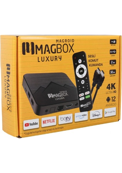 Magbox Magroıd Luxury 32 GB HDD 2 GB Ram Bluetooth 5g Ses Komut Kumandalı Androıd Tv Box