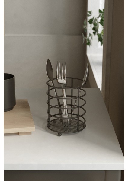 Yuvarlak Siyah Metal Kaşık, Şık ve Dayanıklı Mutfak Gereci MG069 fiyatları