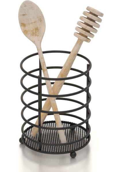 Yuvarlak Siyah Metal Kaşık, Şık ve Dayanıklı Mutfak Gereci MG069 modelleri