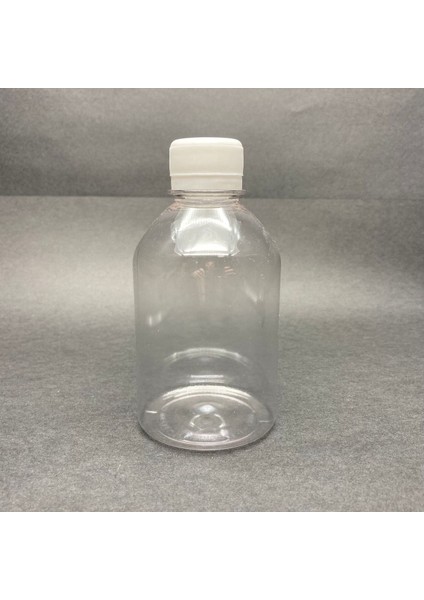 Beyaz Kapaklı 250ml Düz Model Pet Şişe, 3'lü Paket, Hafif ve Dayanıklı Plastik Malzeme