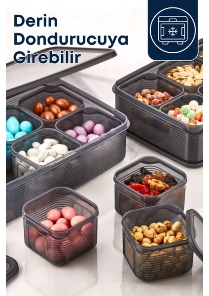 7 Parçalık Sızdırmaz Hava Almaz Saklama Kabı, Füme, Derin Dondurucu ve Mikrodalga Uyumlu fırsatları