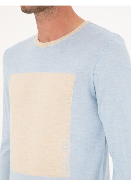 Erkek Açık Mavi Slim Fit Kazak 50271747-VR003