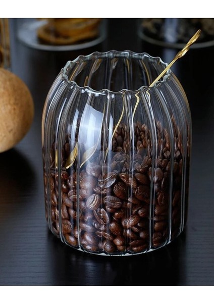 Turuncu Cam Kavanoz 3'lü Set, 550 ml, Mantar Kapaklı, Şeffaf Tasarım