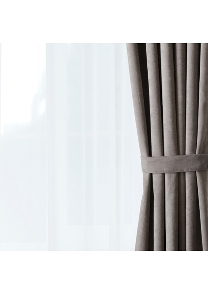 Soft Devon Fon Perde - Gri - 140X270 cm