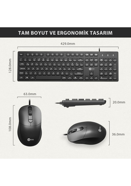 Lenovo CM102 USB Kablolu Türkçe Q Klavye & Mouse Set Siyah fiyatları