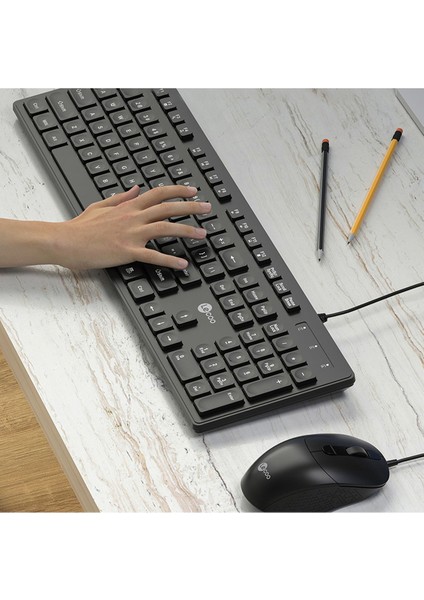 Lenovo CM102 USB Kablolu Türkçe Q Klavye & Mouse Set Siyah fırsatları