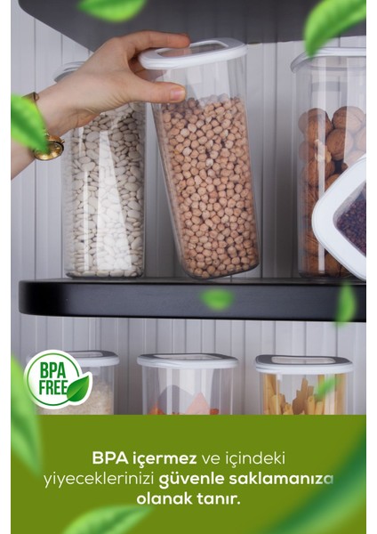 15'li Hava Geçirmez Saklama Kabı Seti, Beyaz, Etiketli, Plastik, 25+ Parça modelleri