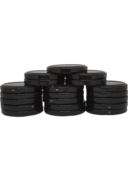 20 adet 63 mm siyah cam kavanoz kapağı, plastik, 340 ml, şık ve dayanıklı set