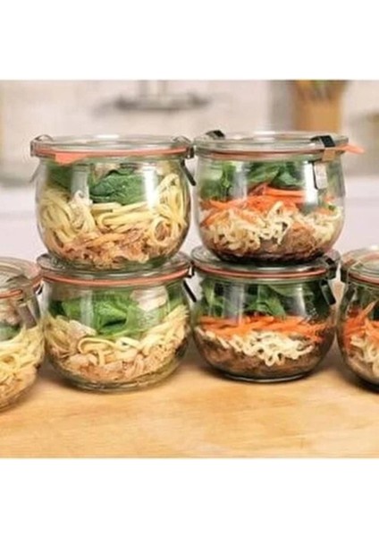 580 ml Lale Kavanoz Seti, Cam, Beyaz, Şık ve Kullanışlı Saklama Çözümü