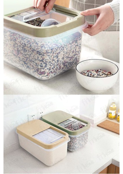 Turuncu Şeffaf 10L Büyük Kap Kuru Gıda ve Tahıl Saklama Kabı fiyatları