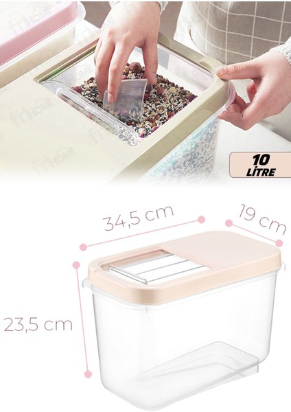 Turuncu Şeffaf 10L Büyük Kap Kuru Gıda ve Tahıl Saklama Kabı fırsatları