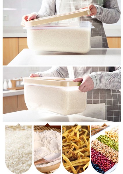 Turuncu Şeffaf 10L Büyük Kap Kuru Gıda ve Tahıl Saklama Kabı indirimleri