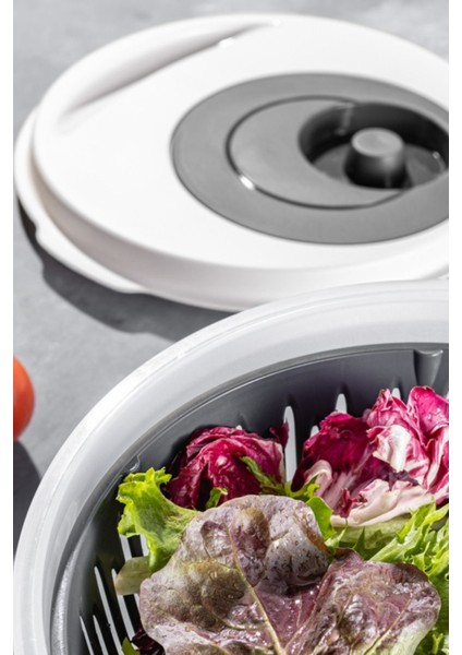 Pratik 4,5 Litre Salata ve Sebze Kurutucu, Meyve ve Yeşillik Yıkama Kabı, 4 Parça, Gri modelleri