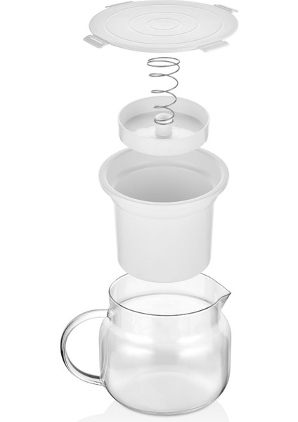 Çok Renkli 2.2L Borosilikat Cam Yoğurt ve Peynir Süzme Kabı, 5 Parça