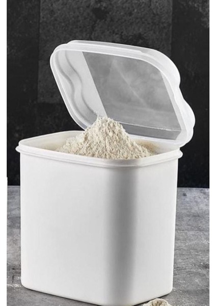 6'lı Beyaz Un ve Bakliyat Kabı, 4,5 Litre, Şık ve Dayanıklı Plastik Tasarım fiyatları