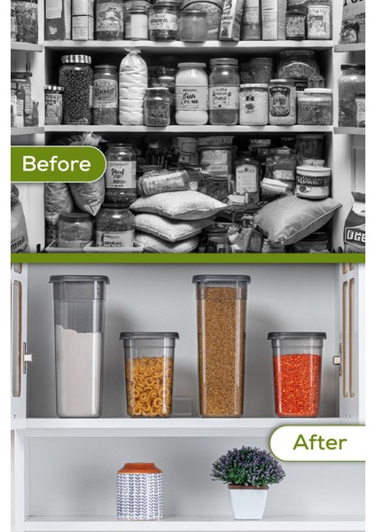 42'li Hava Geçirmez Kapaklı Kaşıklı Saklama Kabı Gri, Plastik, 25+ Parça fiyatları