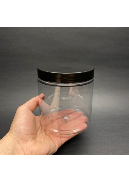 750 ml Siyah Plastik Silindirik Kavanoz, Dayanıklı ve Şık </system>