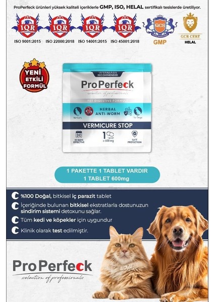Köpek Ense Bit Pire Kene Deri Bakımı Bitkisel Damla Dış Parazit ( 1-10 kg ) 5 Adet Tüp 4 Adet Bitkisel Iç Parazit Tablet