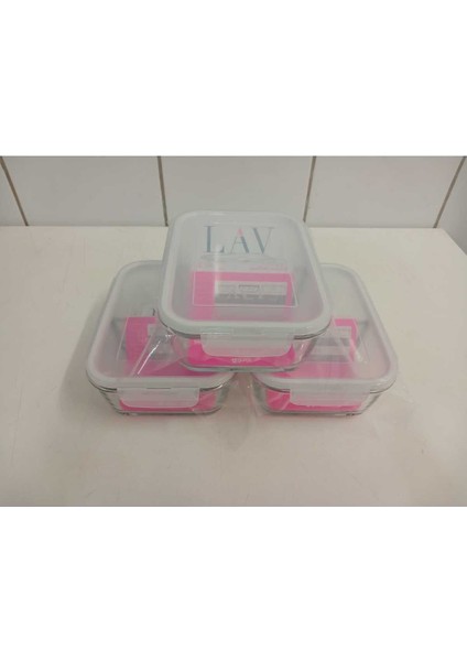 3'lü Cam Saklama Kabı Seti, 1120cc, Beyaz Kapak, Düzdörtgen, Kilitli, Pratik ve Şık fiyatları