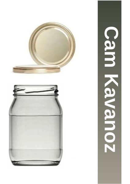 6'lı Cam Kavanoz Seti, 190 ml, Altın Kapak, Beyaz Renk, Şeffaf, Dayanıklı Tasarım