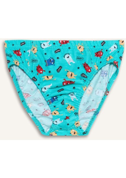 Erkek Çocuk Canavar Baskılı 3'lü Slip Külot E6879A825SP