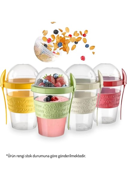 Çok Renkli Taşınabilir Sağlıklı Meyve ve Yoğurt Kabı, Plastik, Pratik, Tek Parça indirimleri