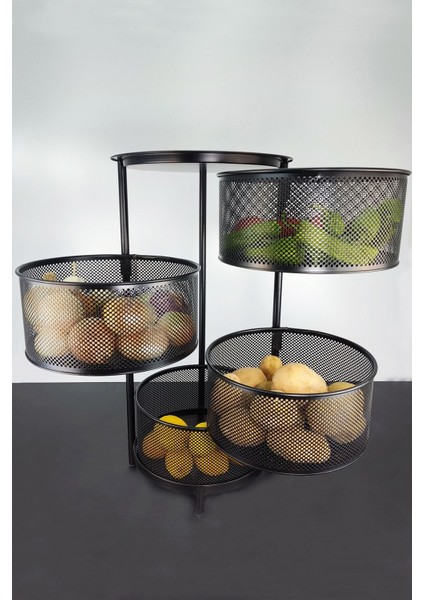 4 Katlı Metal Sepet, Çok Amaçlı, Siyah, Dayanıklı ve Şık Tasarım modelleri