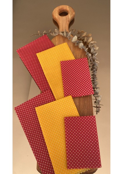 Çok Renkli, Tekrar Kullanılan Doğal Balmumu Gıda Saklama Kumaşı, 3'lü Set fiyatları