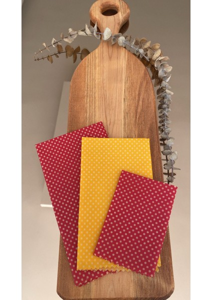 Çok Renkli, Tekrar Kullanılan Doğal Balmumu Gıda Saklama Kumaşı, 3'lü Set modelleri