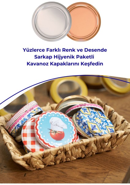 10 Adet 82mm Metal Kapağı, Parça Sayısı: 7-12, Hacim: 1L, Hijyenik Paketli