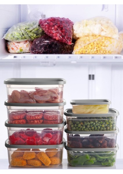 20'li Çok Amaçlı Saklama Kabı Seti, dayanıklı plastik, gri renk, pratik kullanım fırsatları