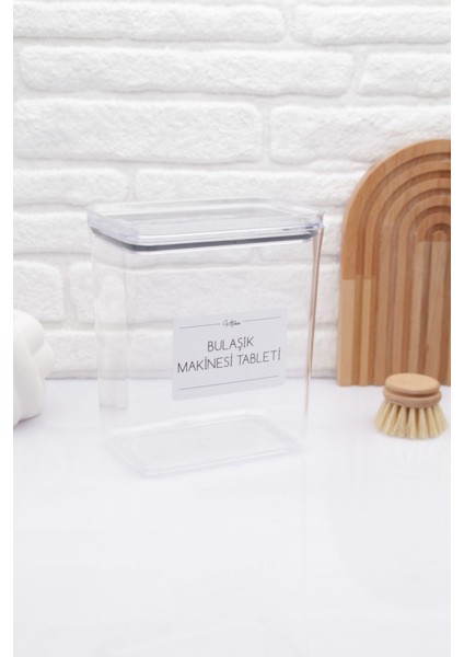 Şeffaf 2200ml Plastik Bulaşık Makinesi Deterjan Kutusu Turuncu