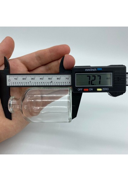 2'li Şeffaf Mini Cam Şişe 50ml Kapaklı Çiçeksiz Turuncu