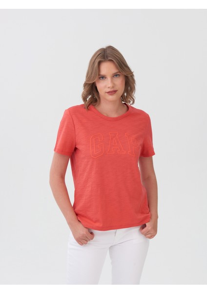 Kadın Kırmızı Gap Logo T-Shirt