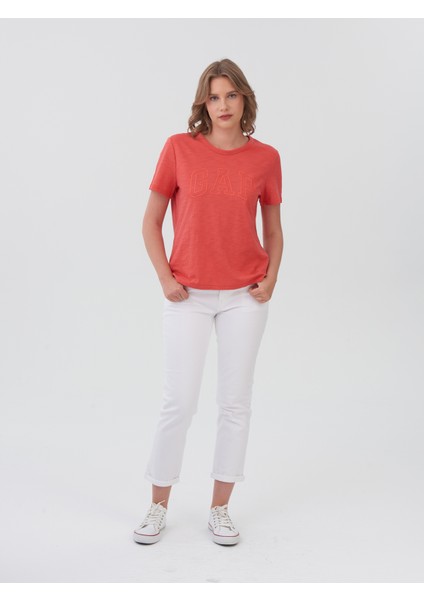 Kadın Kırmızı Gap Logo T-Shirt fırsatları