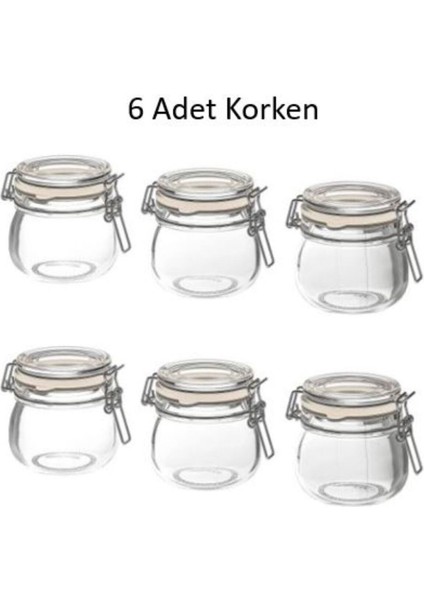 6'lı Vakum Kapaklı Mini Cam Kavanoz, 130 ml, Beyaz, Sade ve şık tasarım