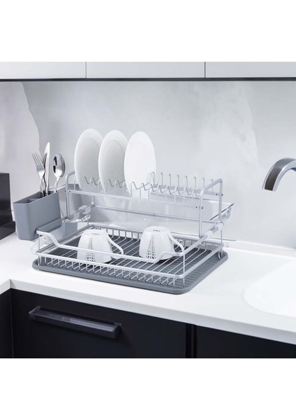 2 katlı gri paslanmaz çelik tabaklık, lavabo üstü modern düzenleme fiyatları