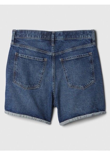 Kadın Mavi Vintage Midi Denim Şort fiyatları