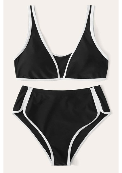 Kadın Siyah Pedli Yüksel Bel Sütyen Külot Takımı modelleri