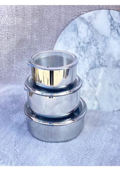 Paslanmaz Çelik Saklama Kabı Seti, Vakumlu Kapak, 6 Parça, 16-20 cm, Şık ve Dayanıklı fiyatları