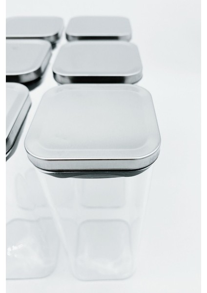 Kare Cam Kavanoz Seti, Vakum Krom Kapak, 350 ml, Saklama ve Baharatlık, 4'lü Hacim fiyatları